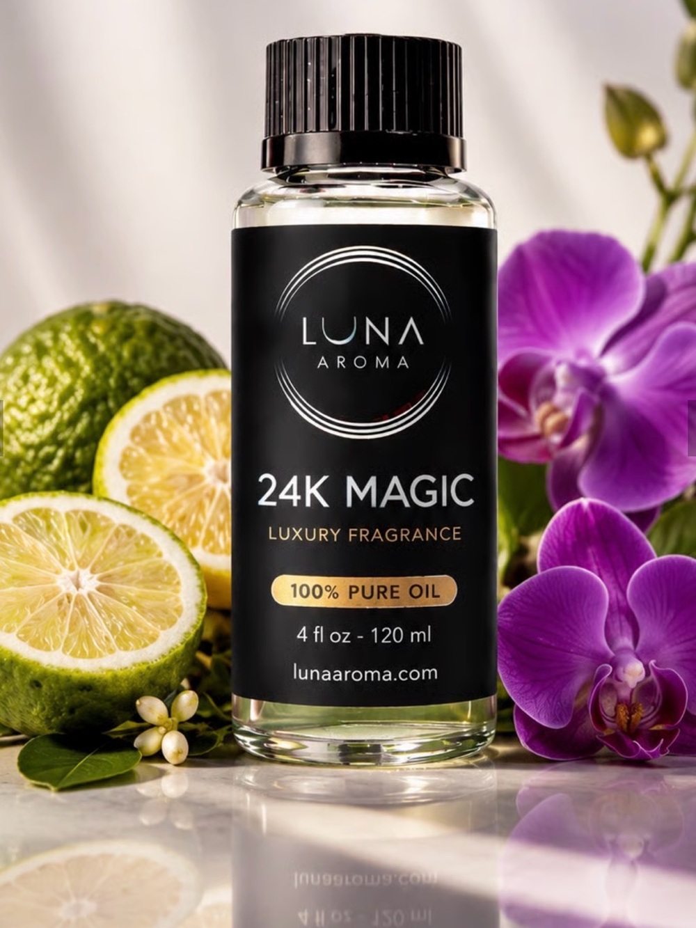 LUNA Aroma 24K Magic Luxury Fragrance Oil — Black & Gold Bottle